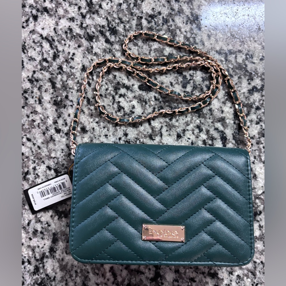 Bebe Quilted Crossbody Bag- Emerald Green